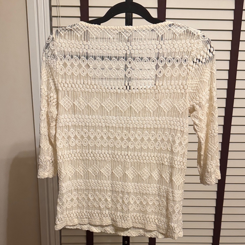 Lucky Brand Cream Knit Top - Size XS - Picture 4 of 6